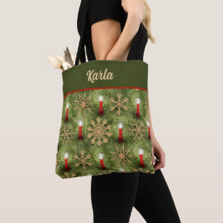 Bolso De Tela Strohsterne and Candles