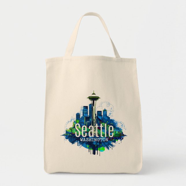 Bolso De Tela Stroke de la línea aérea de Seattle (Frente)
