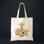 Bolso De Tela Strong Chick Bag<br><div class="desc">Add a touch of playful charm to your everyday errands with this tote bag featuring an original illustration of a cheerful little chick standing proudly on a pile of eggs. The warm, painterly style and expressive character bring a sense of humor and personality to the design, making it both eye-catching...</div>