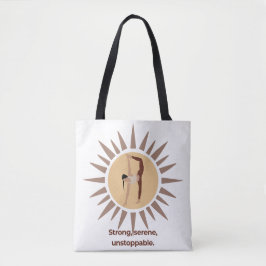 Bolso De Tela Strong, Serene, Unstoppable – Yoga Sunburst Pose