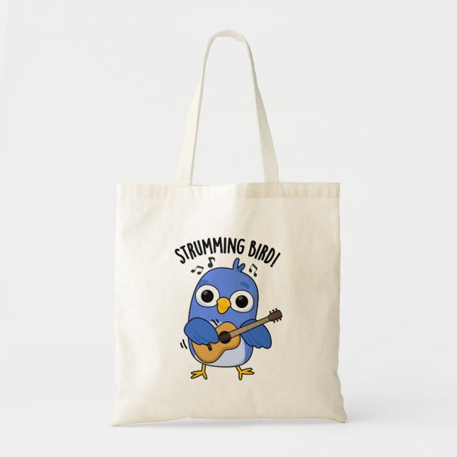 Bolso De Tela Strumming Bird Funny Animal Pun (Frente)