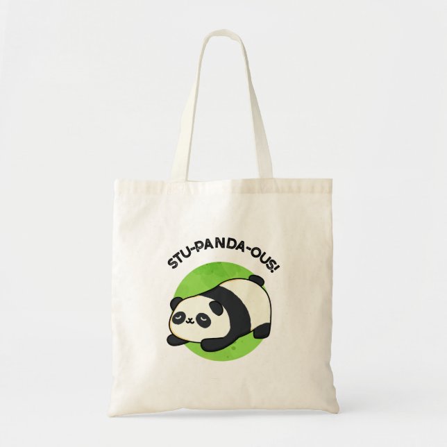 Bolso De Tela Stu-panda-ous Funny Panda Pun (Frente)