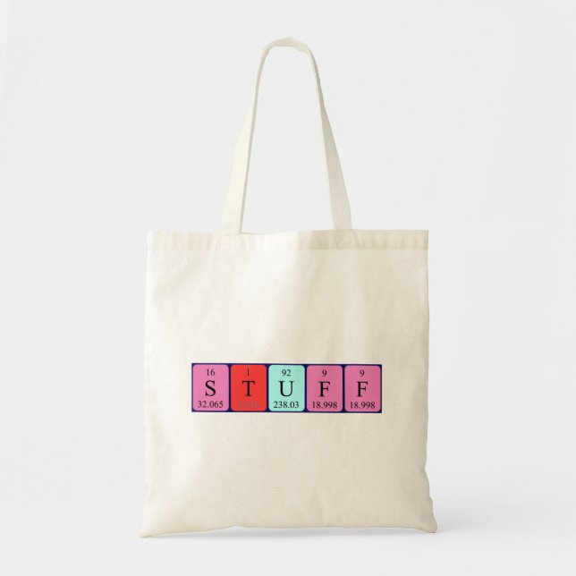Bolso De Tela Stuff periodic table name tote bag (Frente)