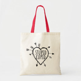Bolso De Tela Stupid Cupid Heart With Arrows Funny Sarcastic