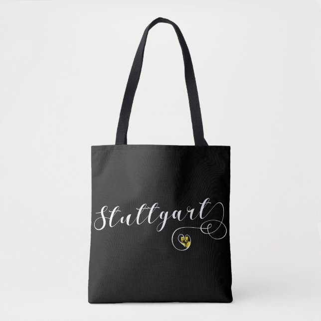 Bolso De Tela Stuttgart Heart Grocery Bag, Alemania (Anverso)
