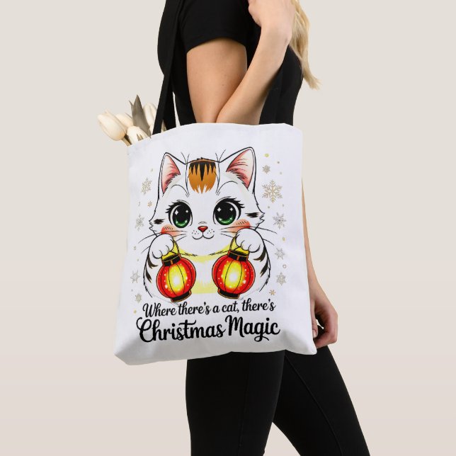 Bolso De Tela Stylish Cartoon Cat - Festive Lunar New Year (Detalle)