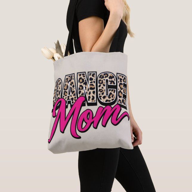 Bolso De Tela Stylish Pink Script Animal Print Carryall tote bag (Detalle)