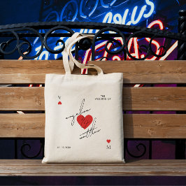 Bolso De Tela Stylish Script Heart Casino Vegas Wedding Favor