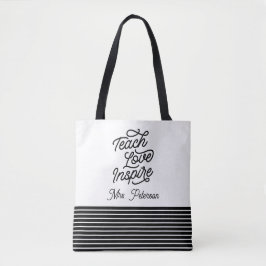 Bolso De Tela Stylish Script Teach Love Inspire Teacher