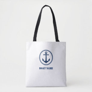 Bolso De Tela Su ancla de mar del tote del nombre del barco sh0d