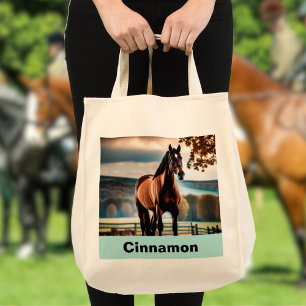 Bolso De Tela Su foto para caballos y su Personalizado de nombre