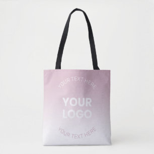 Bolso De Tela Su logotipo Ombre rosa y blanco moderno con polv