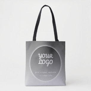 Bolso De Tela Su logotipo y texto editable Gradiente gris oscu