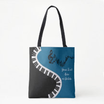 Su nombre/color Blue Treble Clef Piano Keys Music