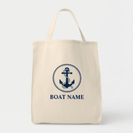 Bolso De Tela Su nombre de barco Rope Anchor Eco-Friendly Grocer