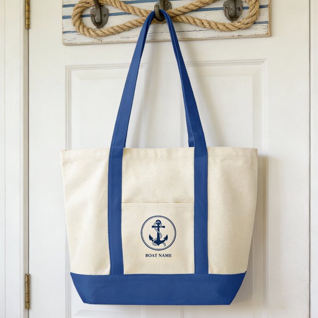 Bolso De Tela Su nombre de barco Rope & Anchor Tote Bag (Subido por el creador)