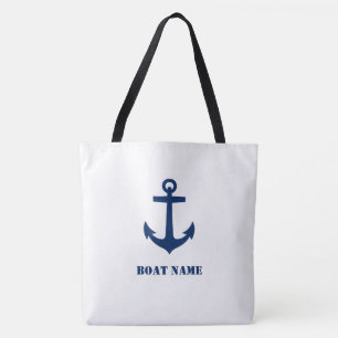 Bolso De Tela Su nombre de barco Tote Elegante Anchor grande sh0
