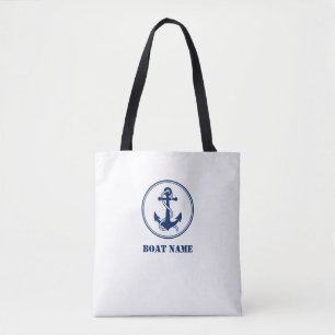 Bolso De Tela Su nombre de barco Tote Rope & Anchor