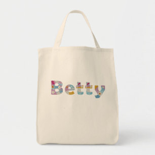Bolso De Tela Su nombre en letras florales artísticas / Betty To
