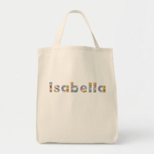 Bolso De Tela Su nombre en letras florales artísticas / Tote Isa