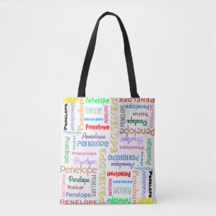 Bolso De Tela Su nombre Word Cloud Fun Fonds Typography