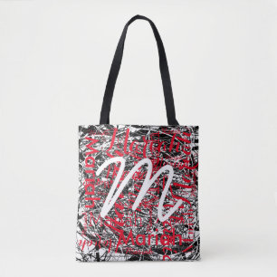 Bolso De Tela su patrón de nombre con arte gráfico original y ge