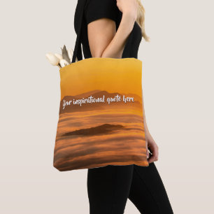 Bolso De Tela Su personalizado de texto amanecer por encima del 