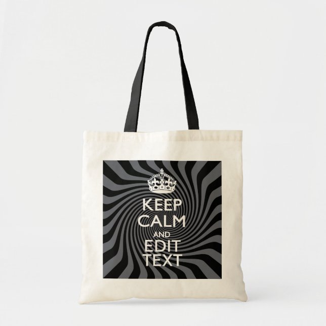 Bolso De Tela Su Personalizado mantiene la calma al decir sobre  (Frente)
