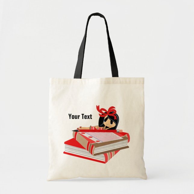 Bolso De Tela Su Tote de presupuesto de escuela de texto (Frente)