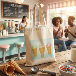 Bolso De Tela Suave Sirve Helado Crema Cones Divertido postre de
