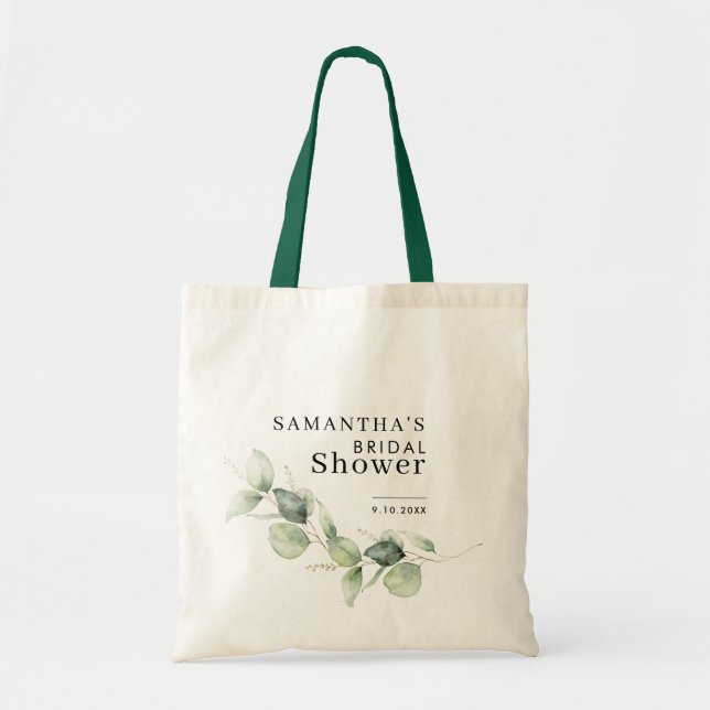 Bolso De Tela Subcuenca de agua Eucalyptus Botánica Bridal Showe (Frente)