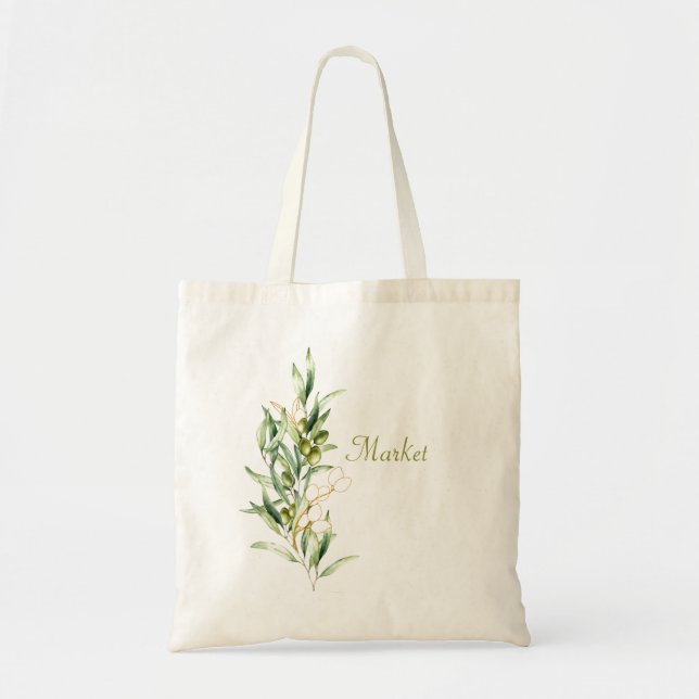 Bolso De Tela Subdivisión Olive de color agua (Frente)