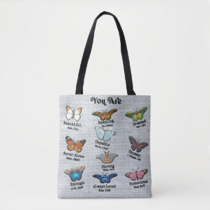 Bolso De Tela Sublimación de la Biblia de Mariposa inspiradora