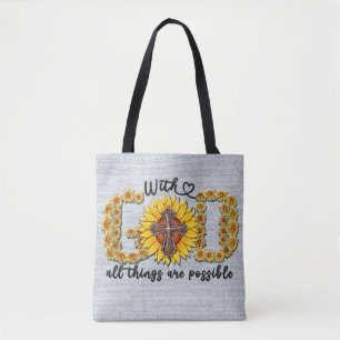 Bolso De Tela Sublimación/Escritura de Girasol inspirador