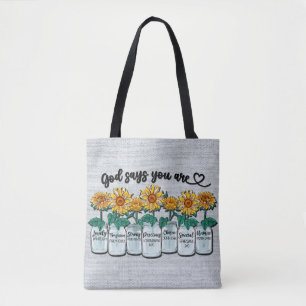 Bolso De Tela Sublimación/Escritura de Girasol inspirador