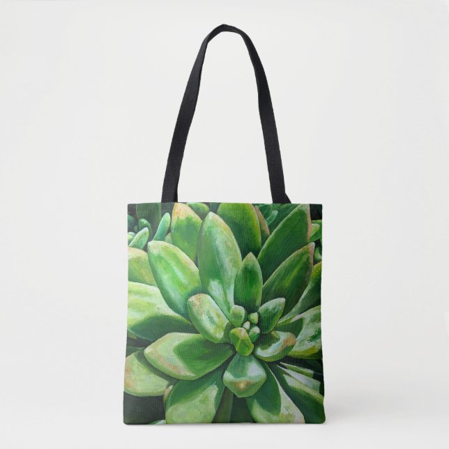 Bolso De Tela Succulent en verde (Anverso)