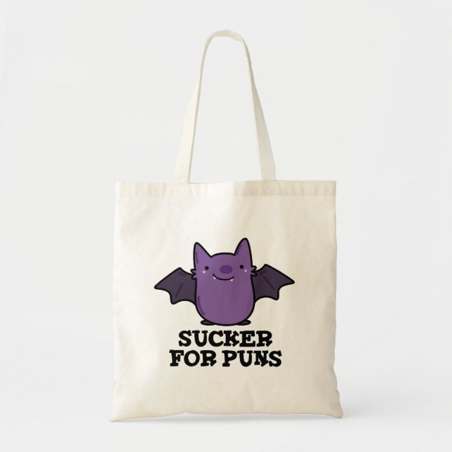 Bolso De Tela Sucker For Punls Funny Baby Bat Pun (Frente)