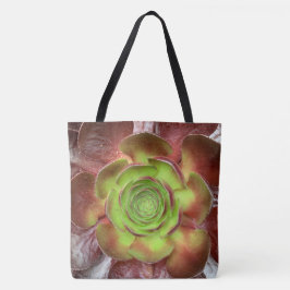 Bolso De Tela Suculenta planta verde rojo
