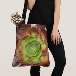 Bolso De Tela Suculenta planta verde rojo