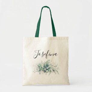 Bolso De Tela Suculentas y vegetación plateada nombre de escritu