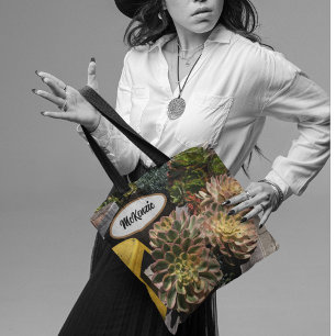 Bolso De Tela Suculento jardín oceánico personalizado