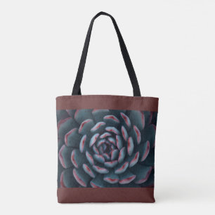 Bolso De Tela Suculento - verde y rojo