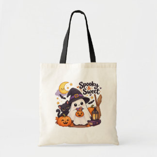 Bolso De Tela Sudadera con capucha de fantasma lindo espeluznant