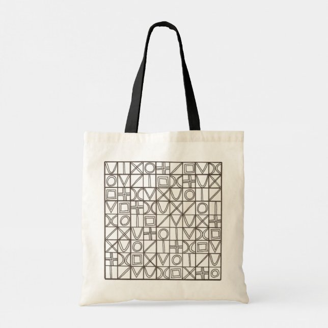 Bolso De Tela Sudoku Two-Modern Minimalist Geometric (Reverso)