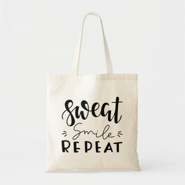Bolso De Tela Sudor Sonrisa Repetir (Frente)
