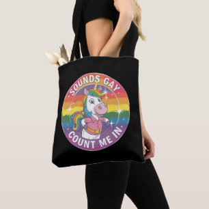 Bolso De Tela Suena Gay Me Cuenta En Unicorn Rainbow LGBTQ
