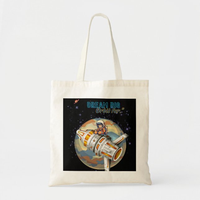 BOLSO DE TELA SUEÑA GRANDE ORBITA LEJOS (Frente)