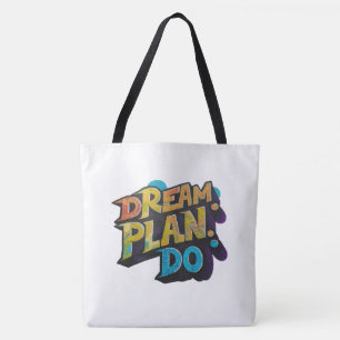 Bolso De Tela Sueña. Planifica. Actúa. - Hombro Motivacional