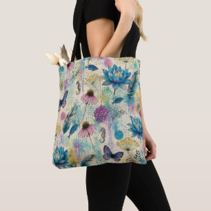 Bolso De Tela Sueño Acuático Floral Vibrante