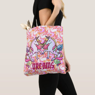 Bolso De Tela Sueño arcoiris de Unicornio Pastel Pegasus